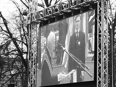 Simcha Rotem speaks at the ghetto memorial on the occasion of the 70th anniversary of the Warsaw Ghetto Uprising. © Anemone Rüger