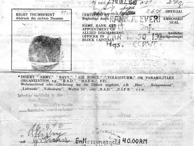 American certificate of discharge, Sep. 16, 1946. © Anemone Rüger