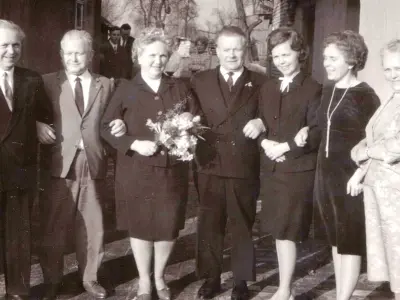 Grandpa (left) with his siblings at a family anniversary, approx. 1960. © Anemone Rüger